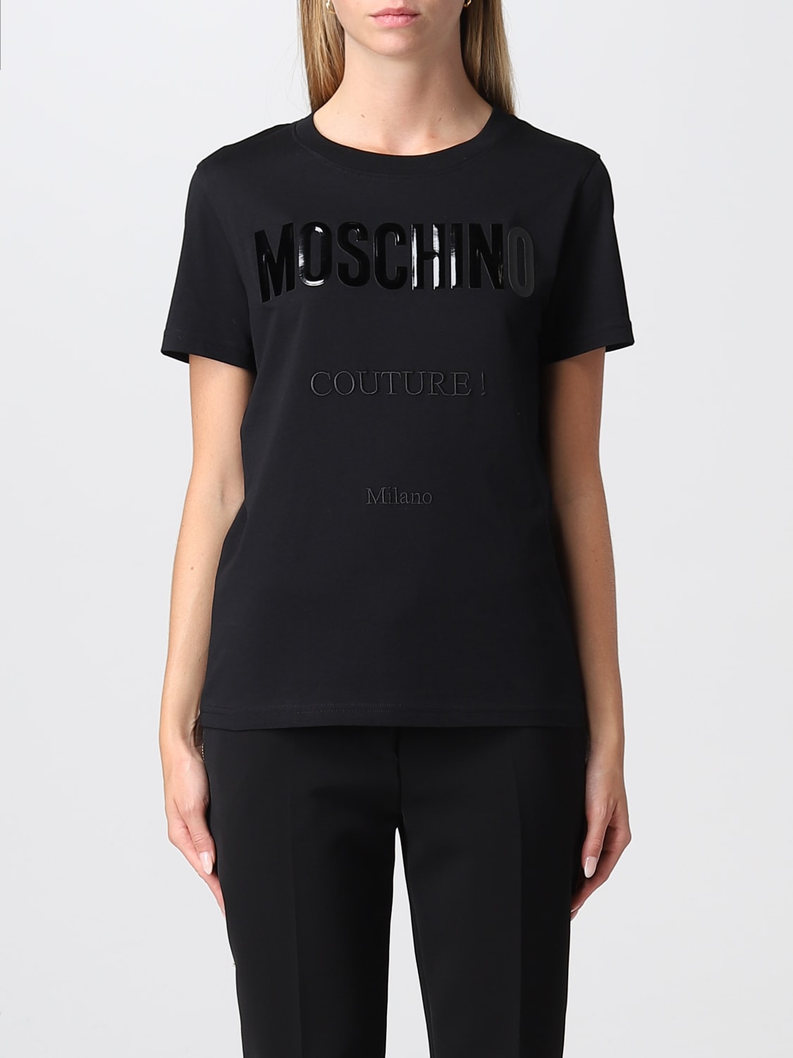 MOSCHINO COUTURE: cotton t-shirt - Black | Moschino Couture t