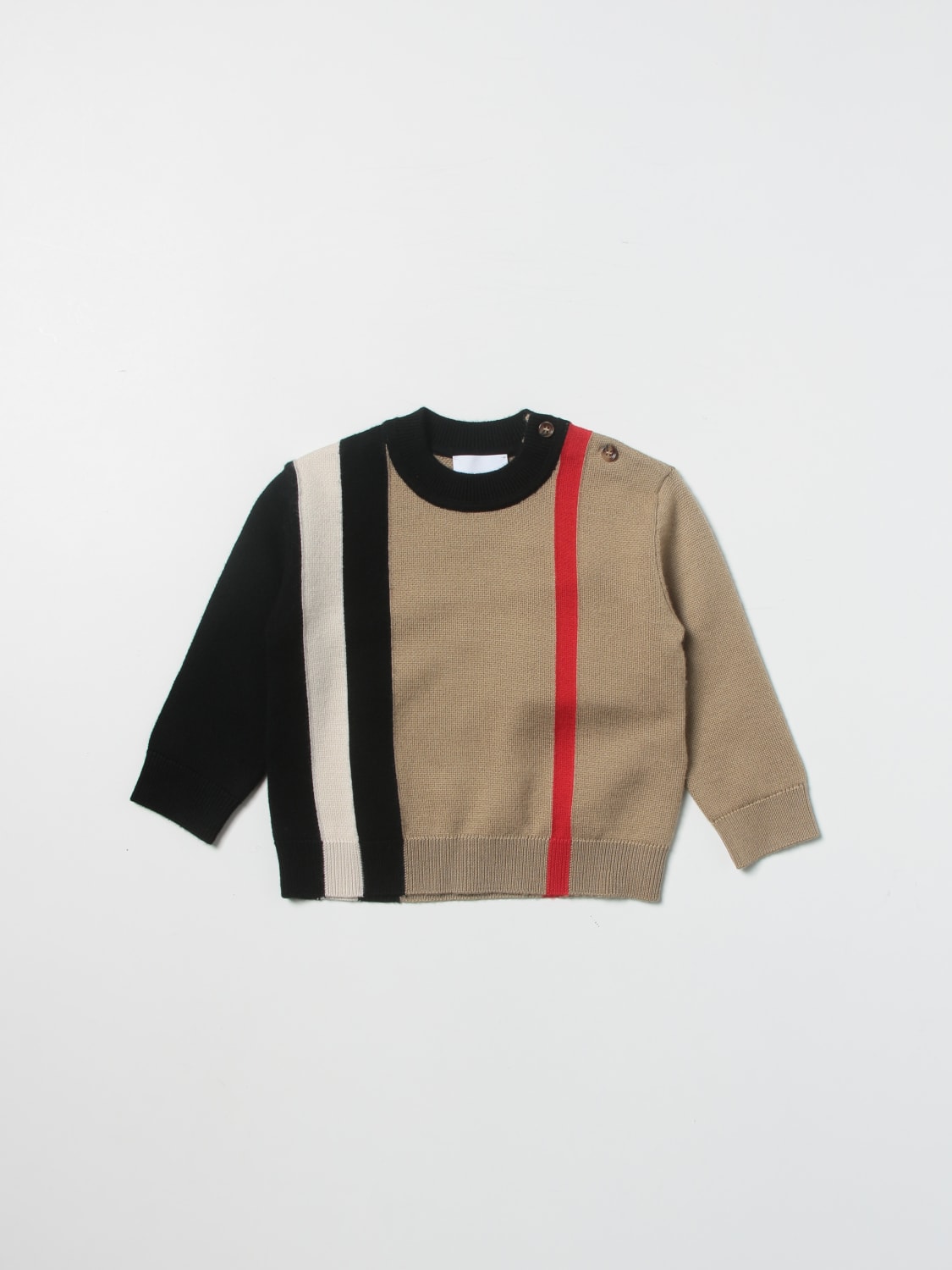 generøsitet åndelig Robust Burberry Outlet: wool sweater with striped pattern - Beige | Burberry  sweater 8053515 online on GIGLIO.COM