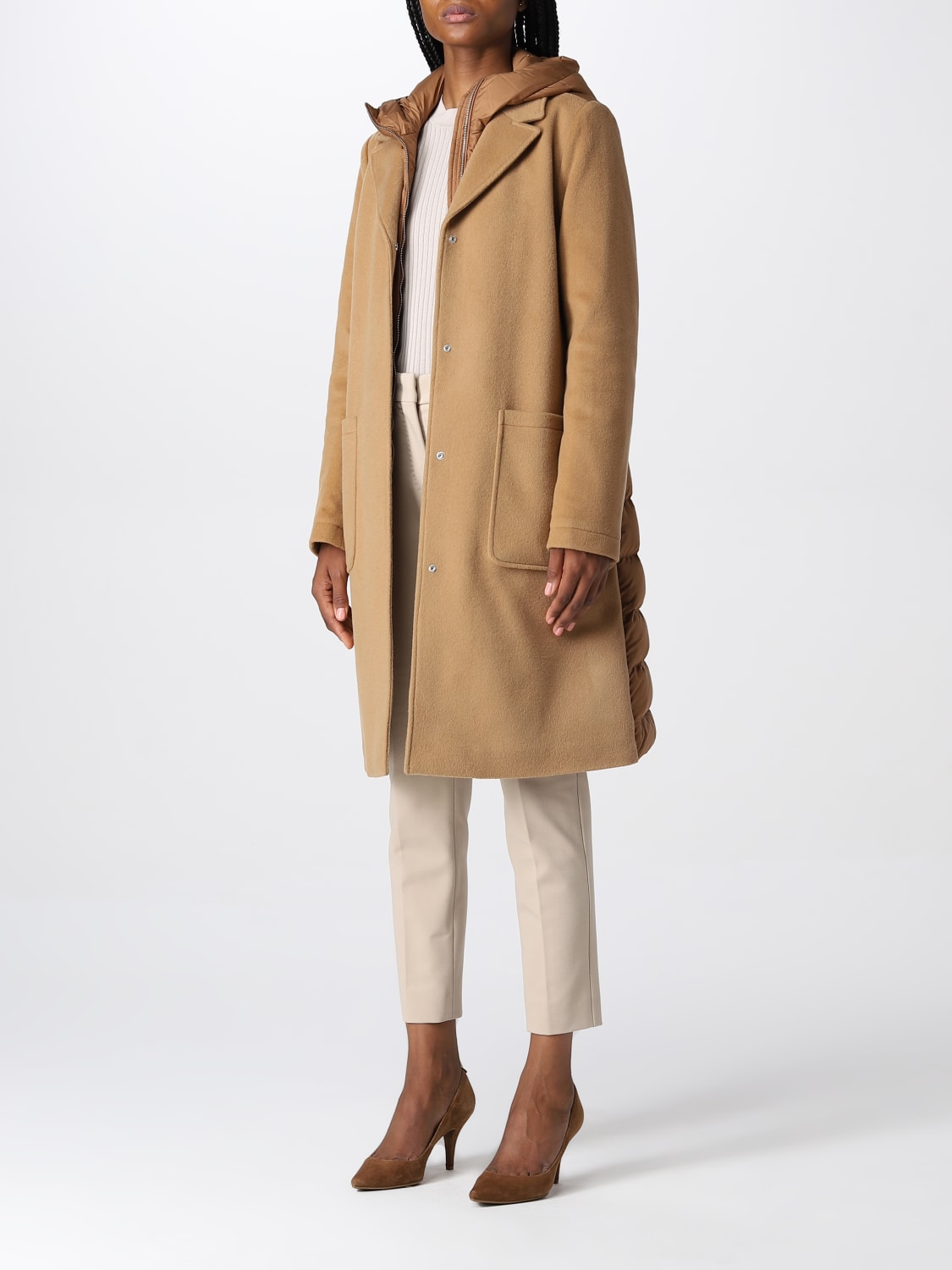 WOOLRICH: coat for woman - Camel | Woolrich coat CFWWOU0704FRUT2705 ...