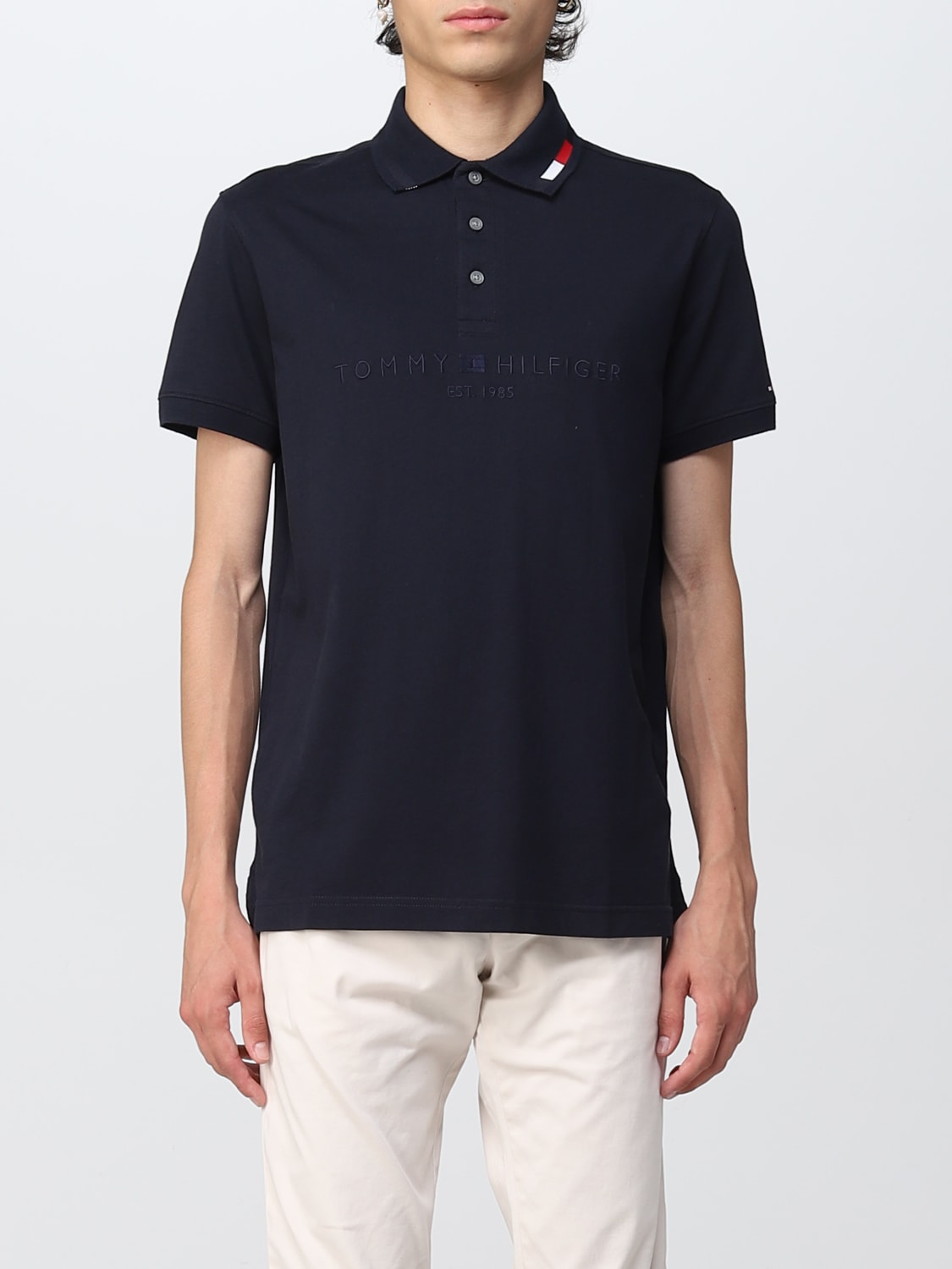 Tommy Hilfiger polo t-shirt - Blue | Tommy Hilfiger polo shirt MW0MW25825 online on GIGLIO.COM