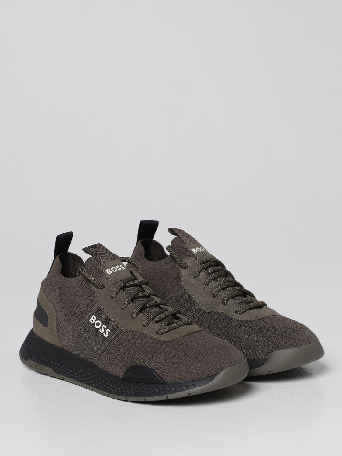 Outlet: sneakers for man - Green Boss sneakers 50470596 online