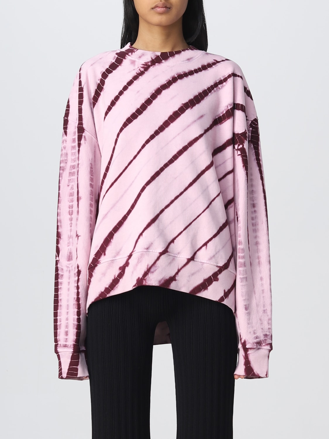 Proenza Schouler Outlet: oversize sweatshirt with graphic - Pink Proenza Schouler WL2234144JCT149 online on GIGLIO.COM