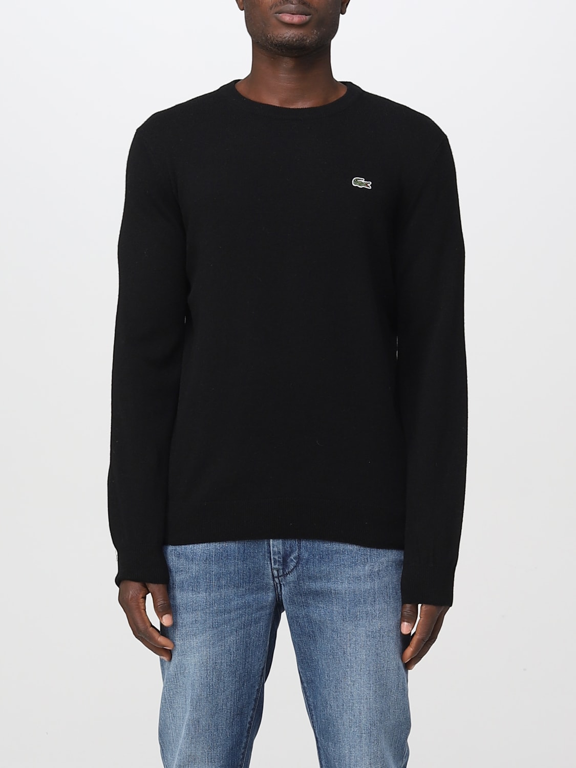 Lacoste Outlet: sweater for man - Black | Lacoste sweater AH3449 online ...