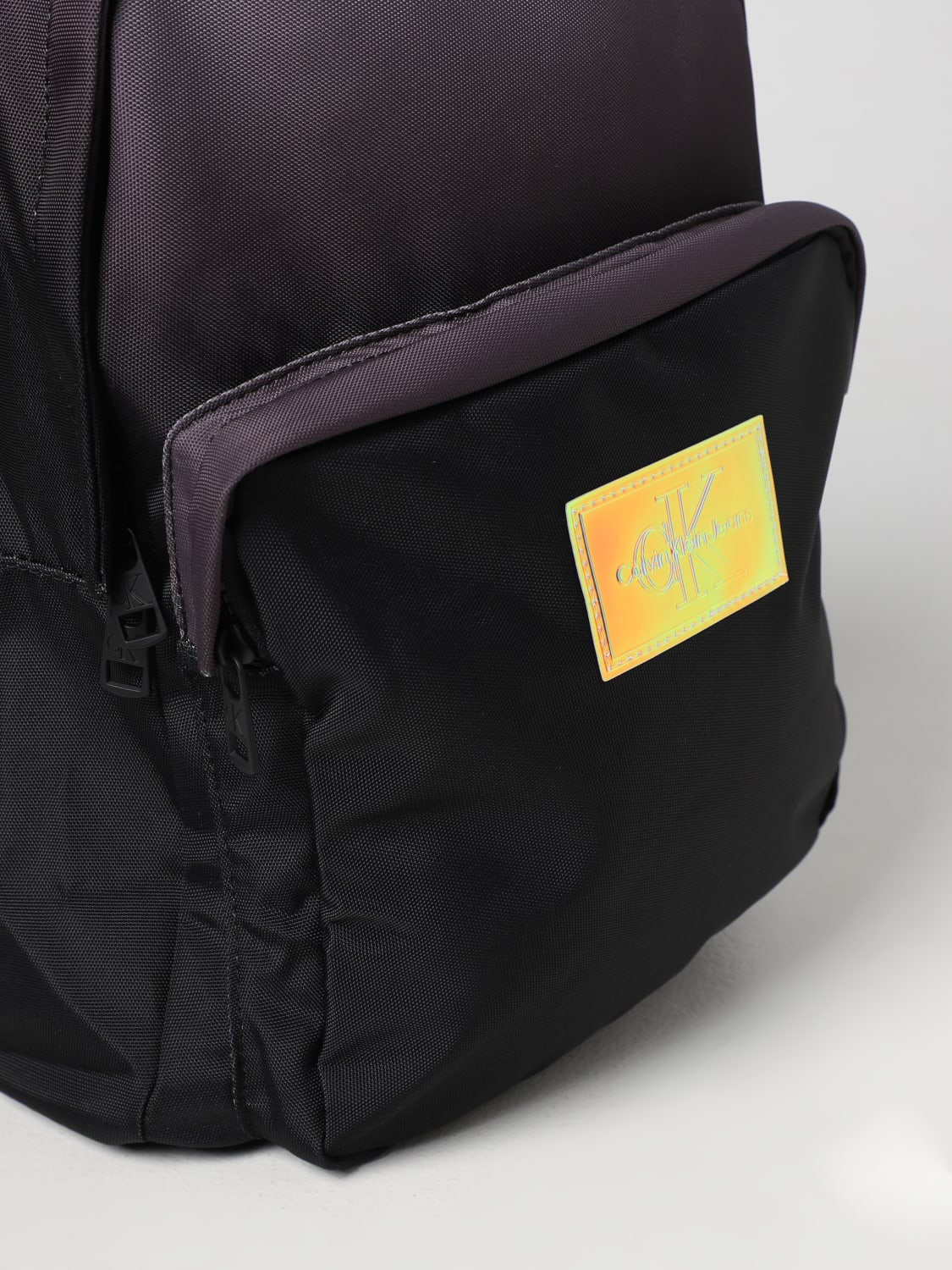 CALVIN KLEIN JEANS: degradè recycled nylon backpack - Black