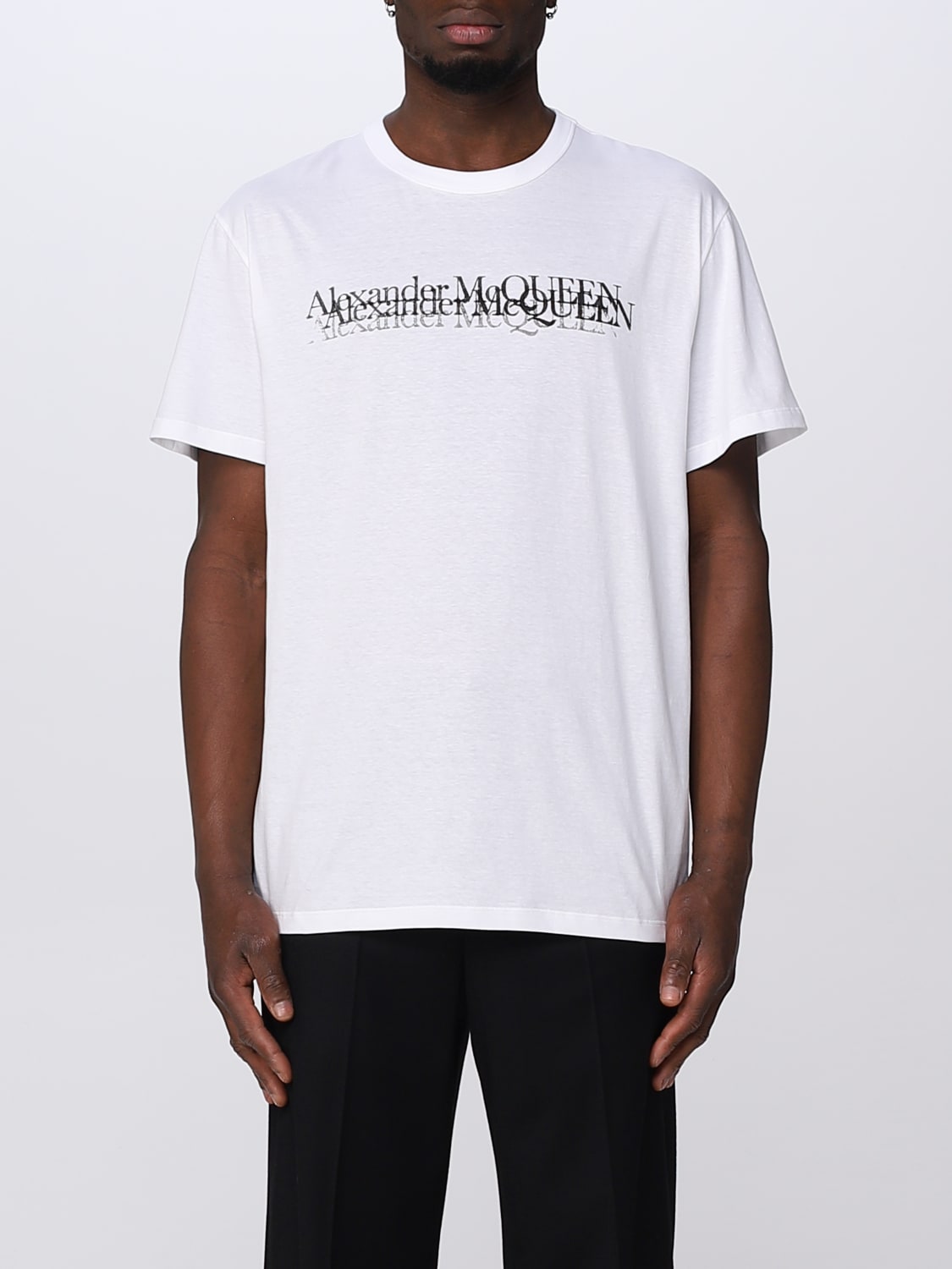 ALEXANDER MCQUEEN: T-shirt with logo - White | Alexander Mcqueen t