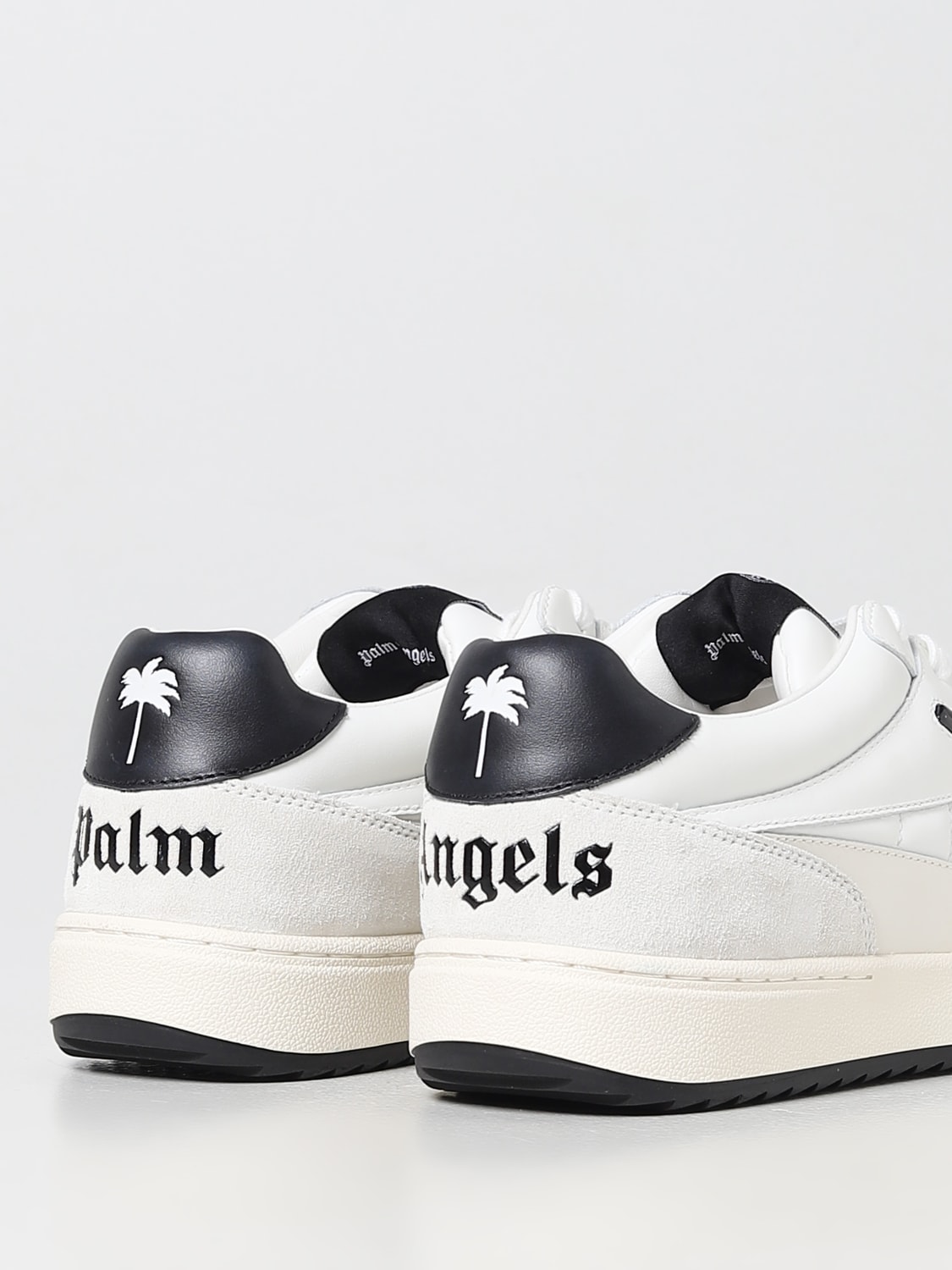 PALM ANGELS: sneakers in leather and suede - White | Palm Angels ...