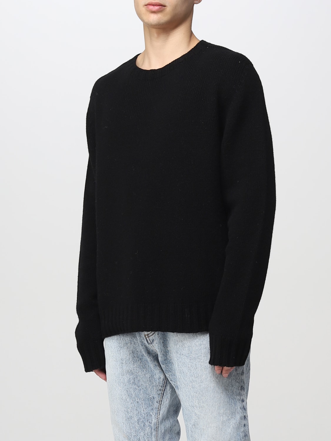 TURTLENECK SIDE-OPEN SWEATER in black - Palm Angels® Official