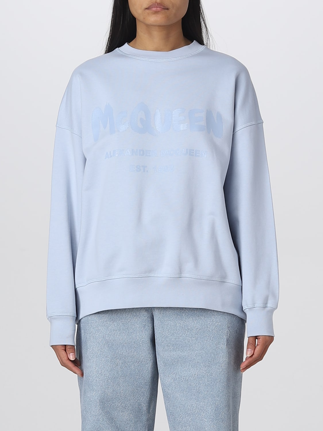 Felpa Alexander Mcqueen: Felpa Alexander McQueen in cotone blue 2