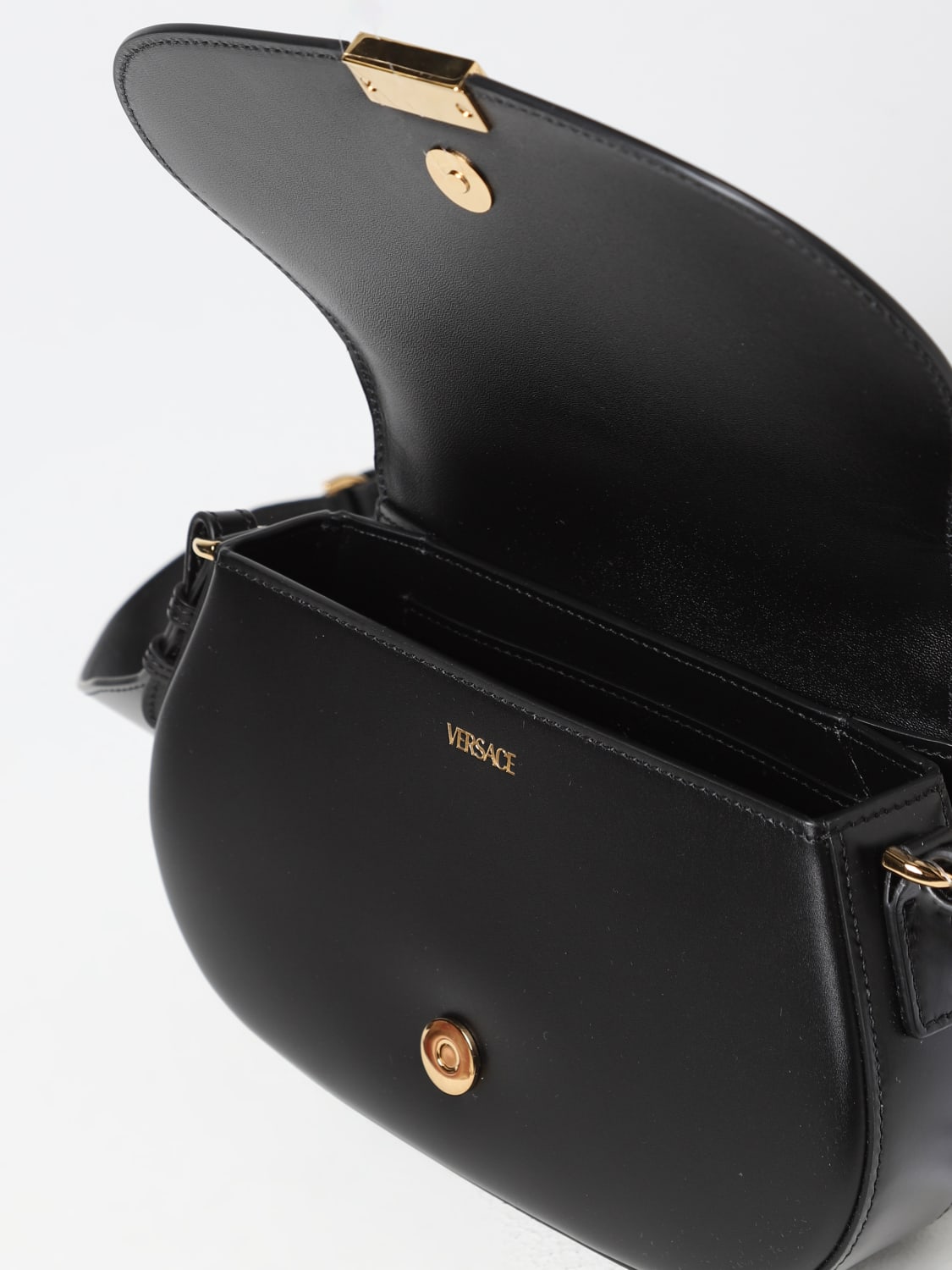 Black Versace La Greca Crossbody Bag