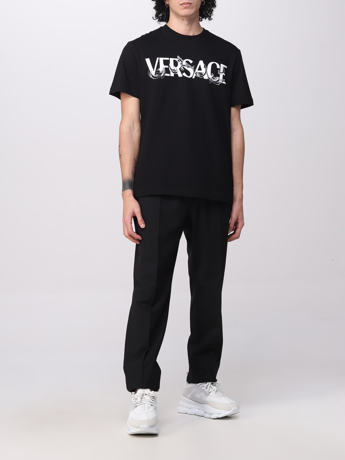 VERSACE LOGO T-SHIRT, Black