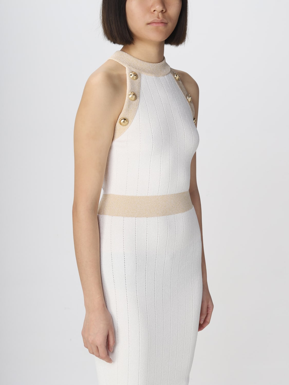 BALMAIN: knit dress White | Balmain AF1RI012KD74 at
