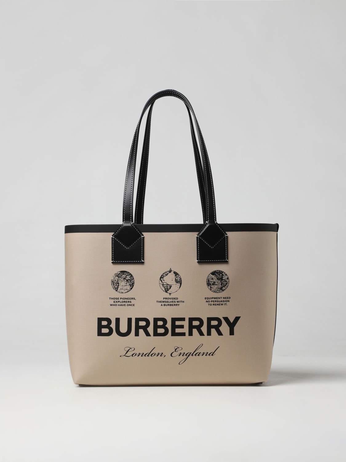 BURBERRY: bag fabric - Beige | Burberry tote bags online at GIGLIO.COM