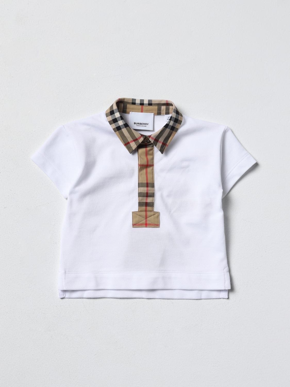T-shirt Burberry: Polo Burberry in cotone bianco 2