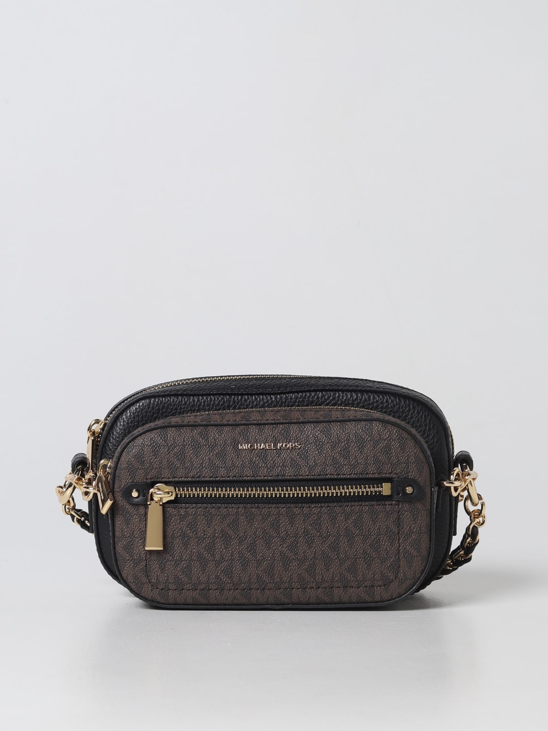 Michael Kors Outlet: Michael bag in grained leather - Black