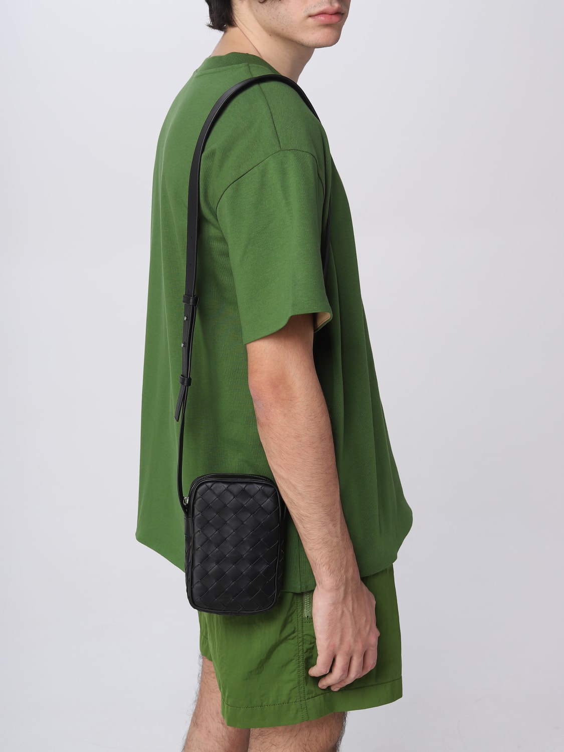 Bottega Veneta - Men - Intrecciato Leather Messenger Bag Green