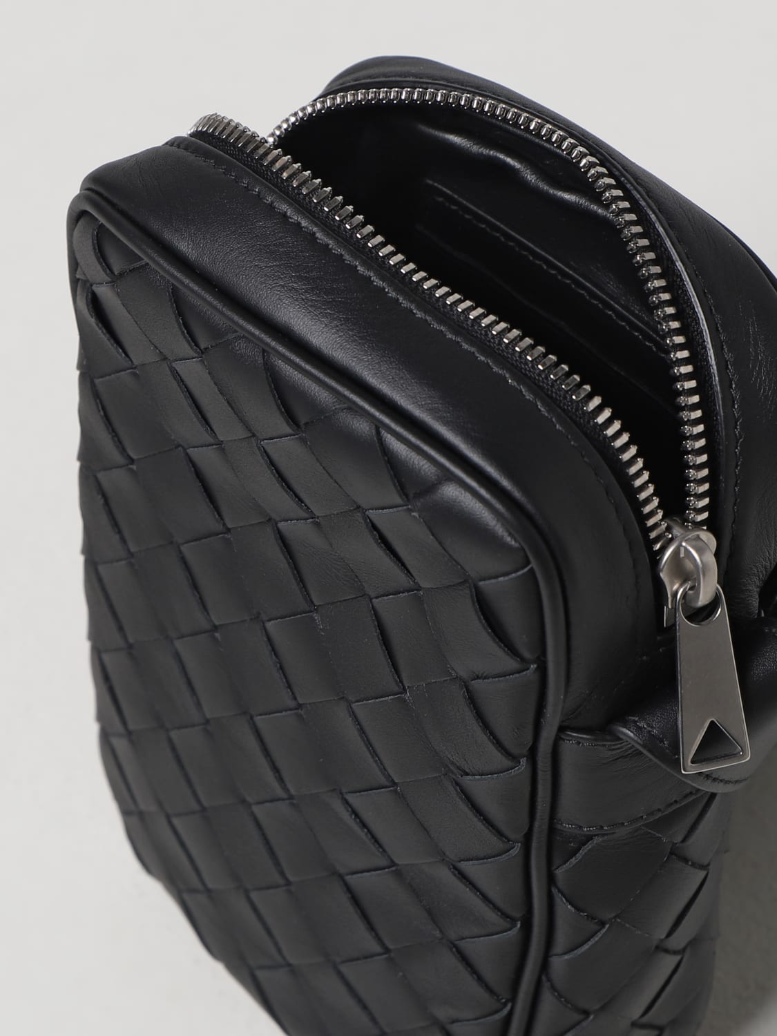 BOTTEGA VENETA: intrecciato leather smartphone case - Black  Bottega  Veneta shoulder bag 729296VCPQ3 online at