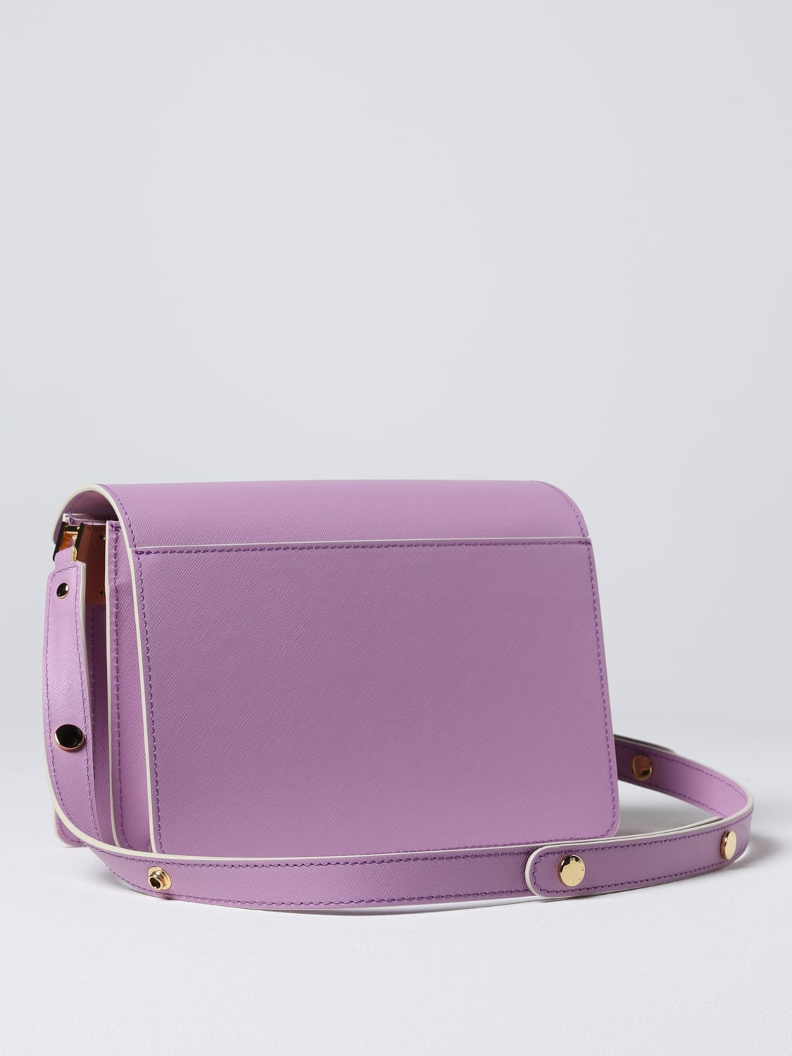 Marni Leather Mini Trunk Bag - Purple Shoulder Bags, Handbags