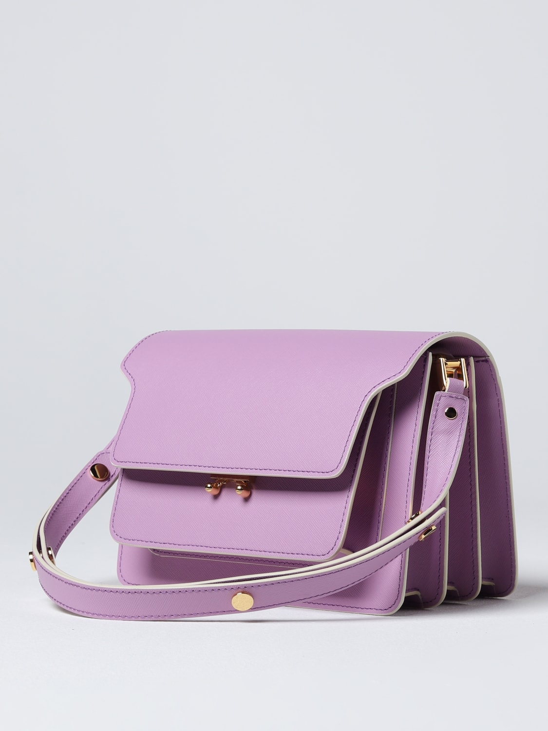 Marni, Bags, Marni Lilac Leather Mini Trunk Soft Shoulder Bag
