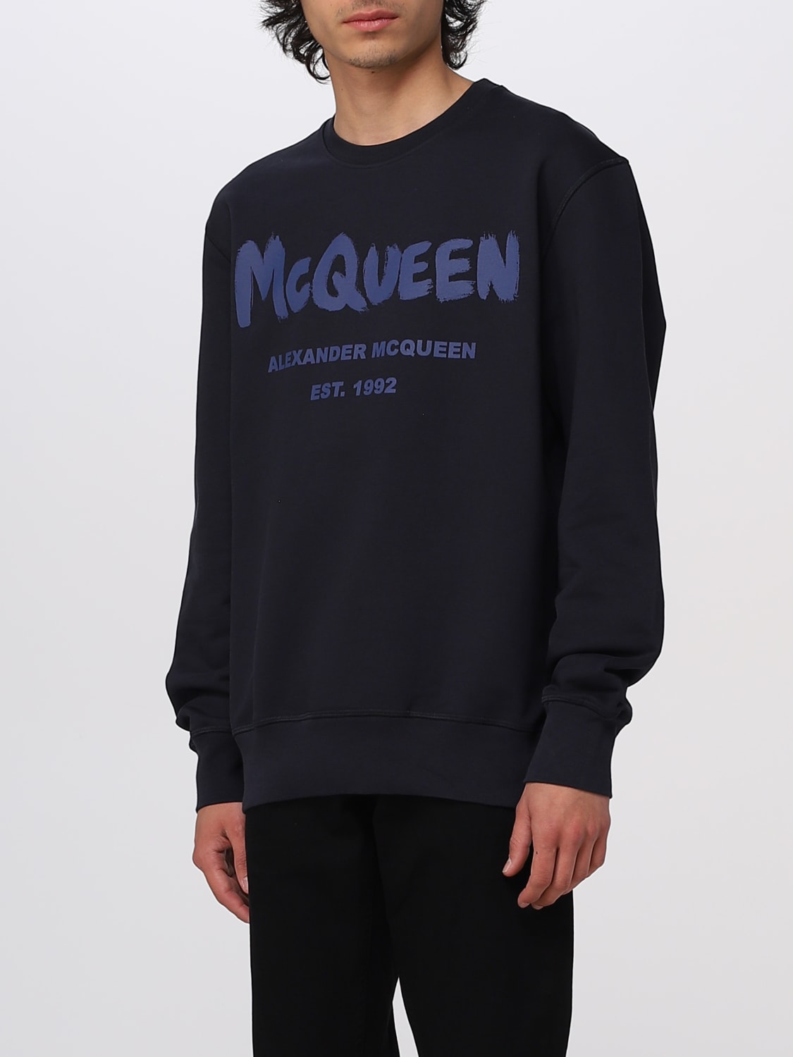 ALEXANDER MCQUEEN：スウェットシャツ メンズ - ネイビー | GIGLIO.COM
