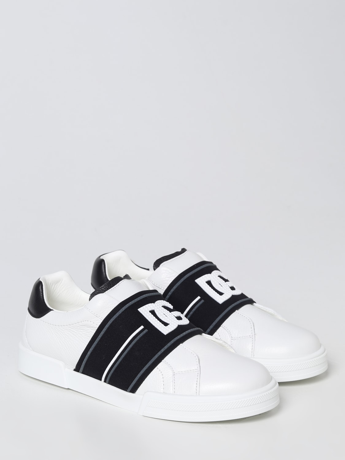 DOLCE & GABBANA: sneakers tumbled leather - White Dolce Gabbana shoes DA0793A1136 online on