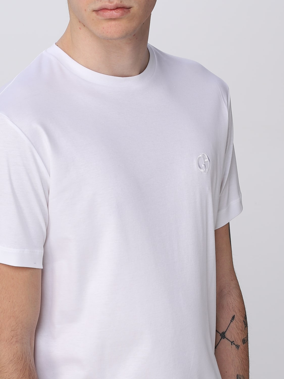 Giorgio Armani Outlet: t-shirt for man - White  Giorgio Armani t-shirt  3HSM72SJTKZ online at