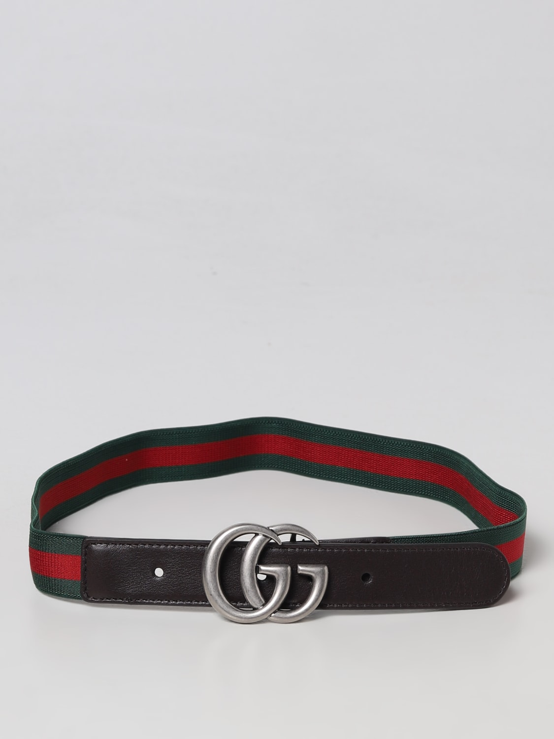 GUCCI: belt with Web elastic - Dark  Gucci belt 432707HAENN online at