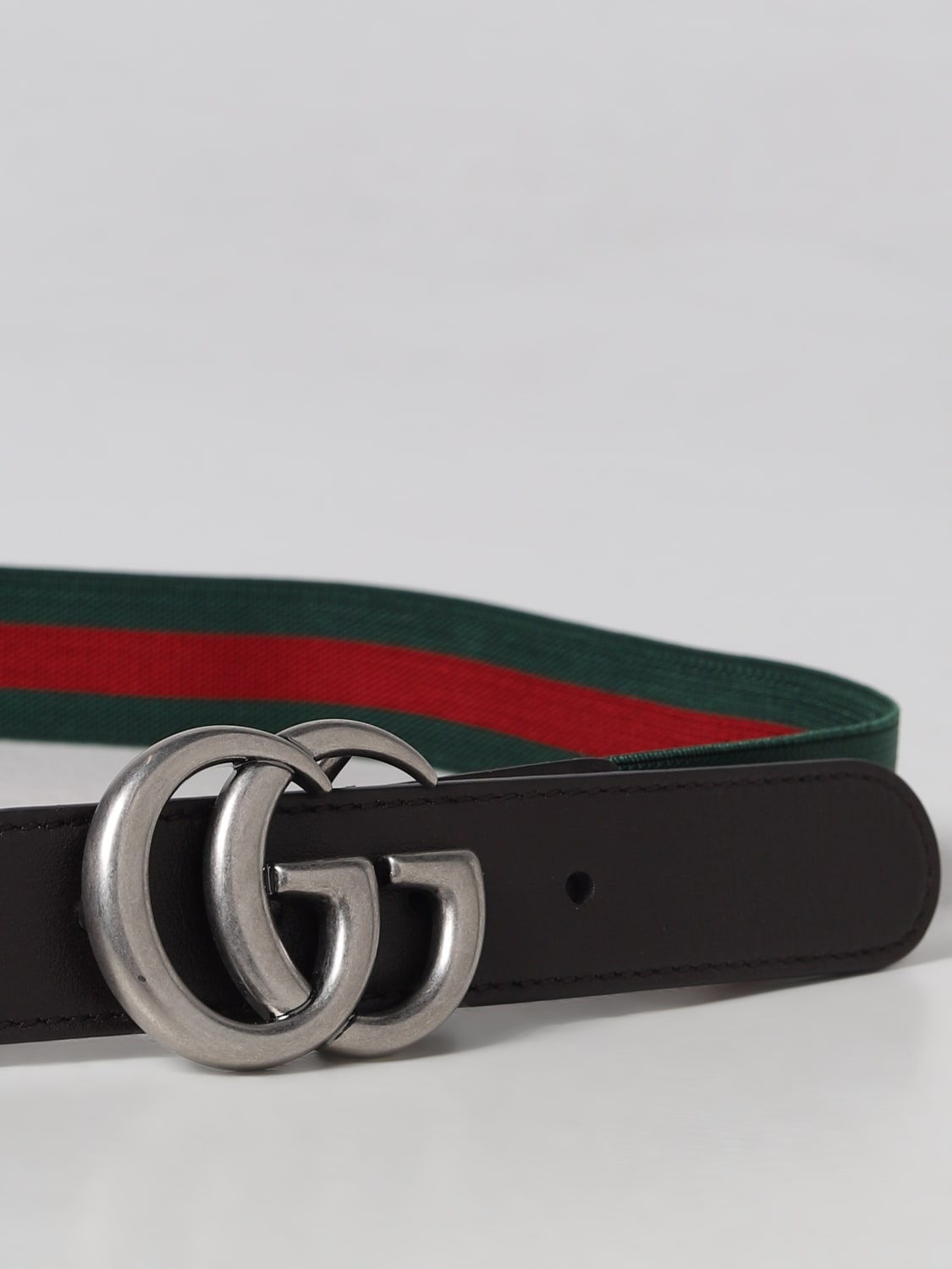GUCCI: belt in stretch fabric and nappa - Green