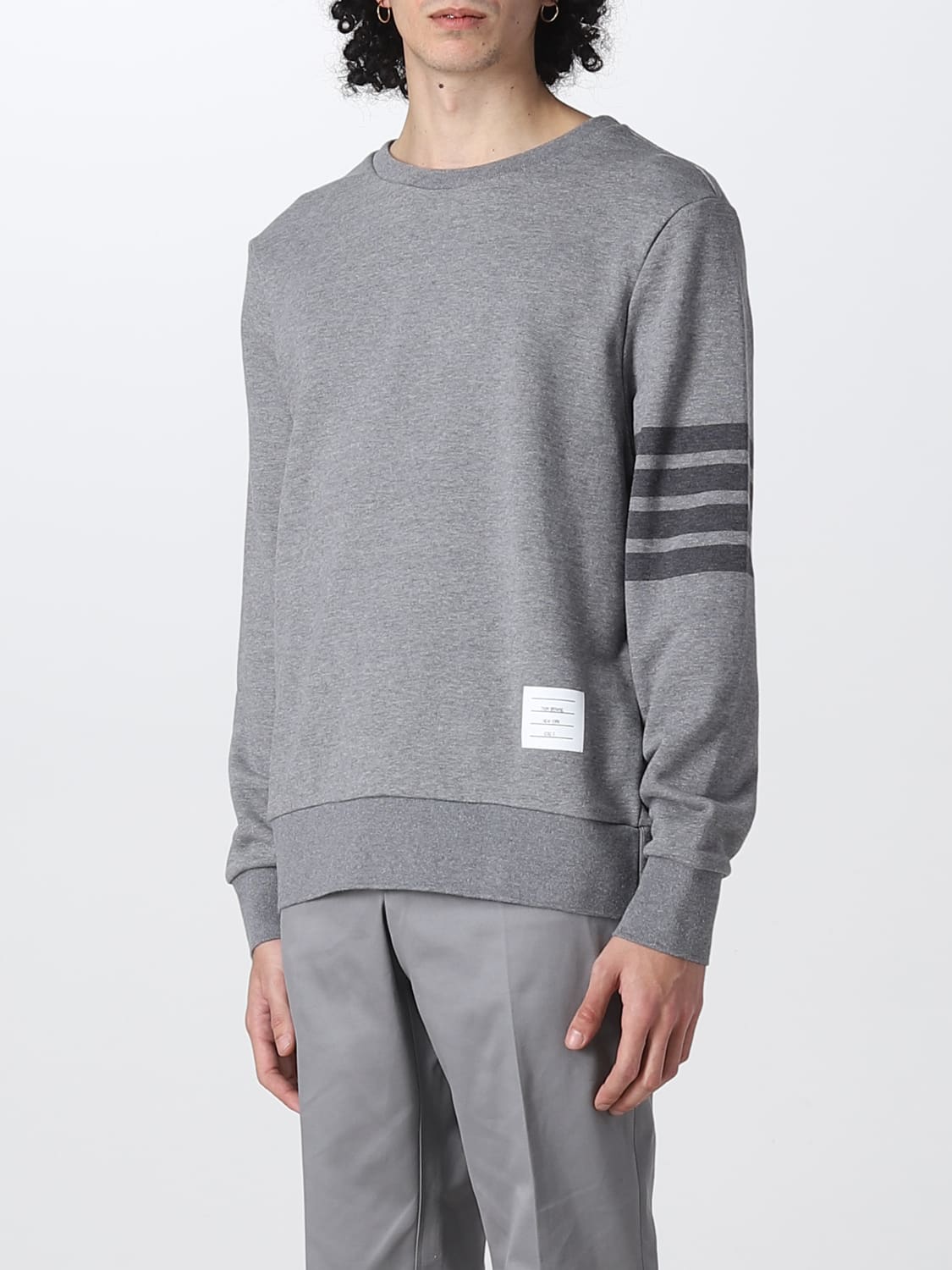 THOM BROWNE: cotton sweatshirt - Grey Thom Browne sweatshirt MJT248A06910 online at GIGLIO.COM