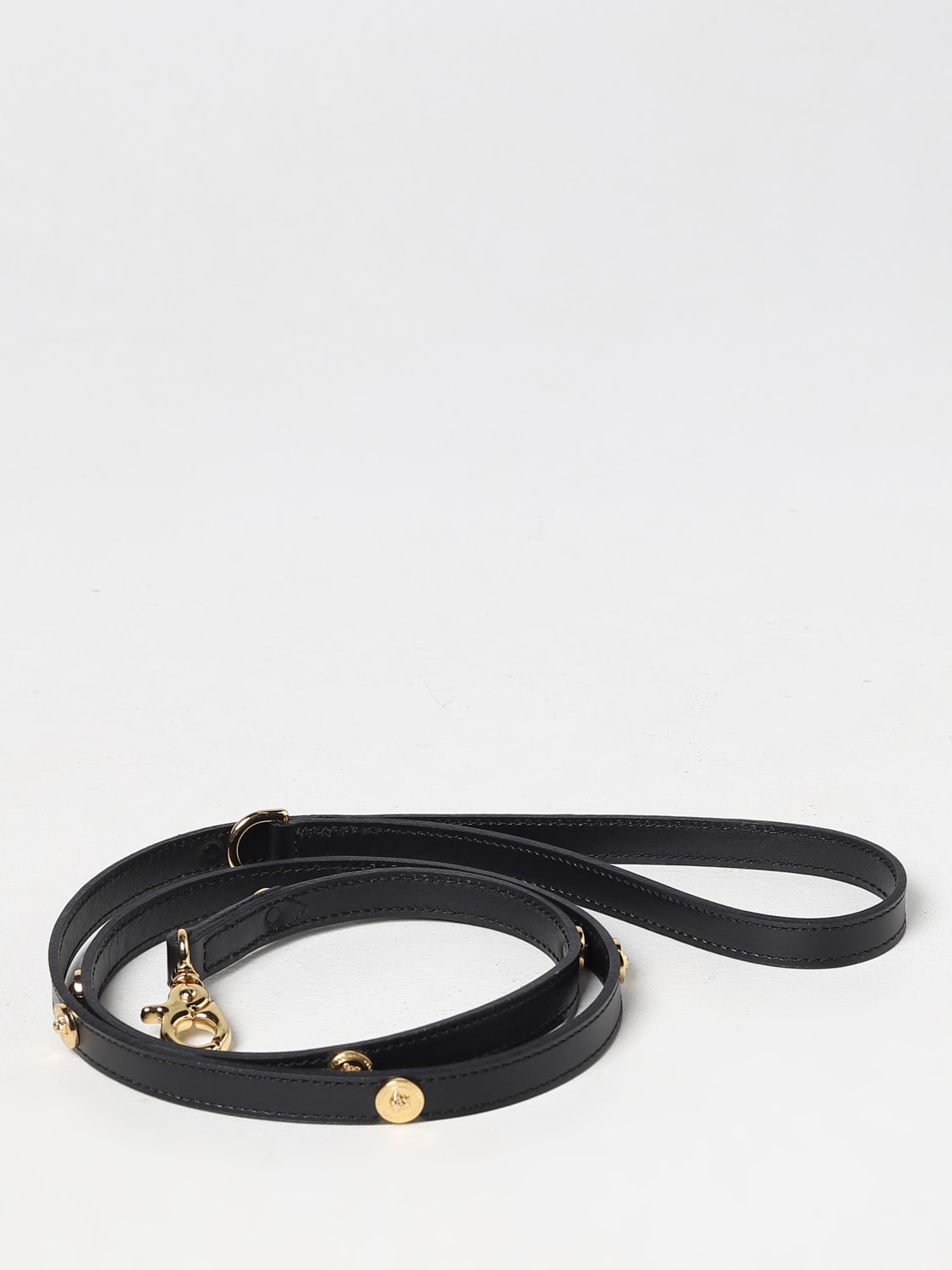 Versace Outlet: leash in leather - Black