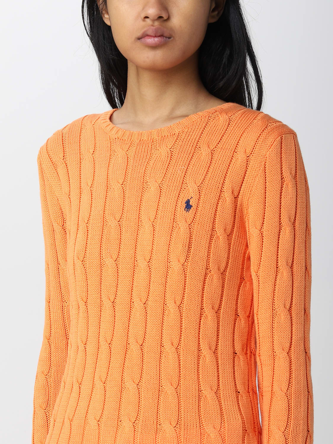 POLO RALPH LAUREN: sweater for woman - Orange | Polo Ralph Lauren sweater online at GIGLIO.COM