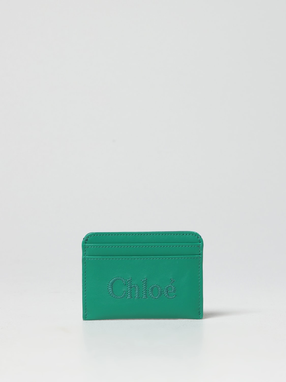 Sense Chloé Credit Card Holder in Leather with Embroidered Logo