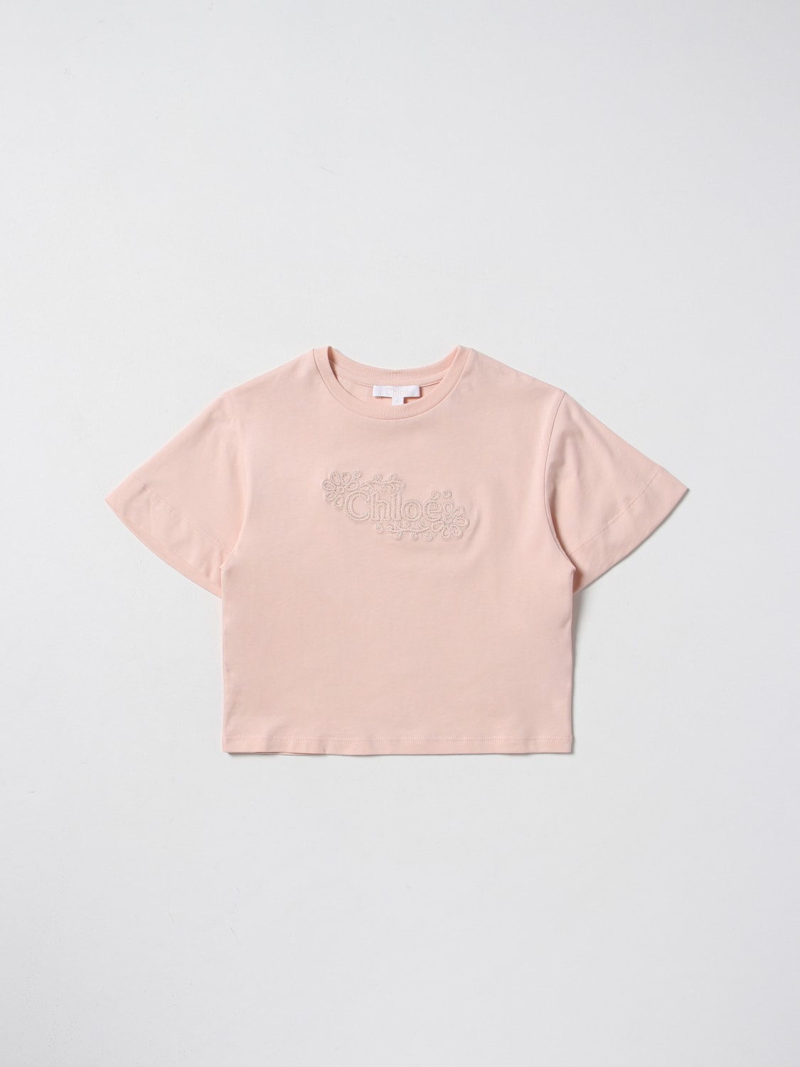 Chloé Outlet: t-shirt for girl - Pink | Chloé t-shirt C15E04