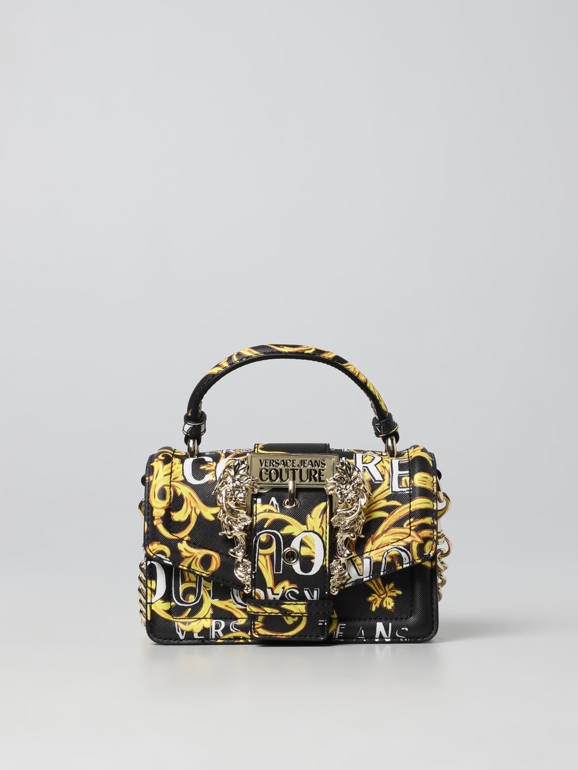 VERSACE JEANS COUTURE: bag in saffiano synthetic leather - Black  Versace  Jeans Couture mini bag 74VA4BF6ZS597 online at