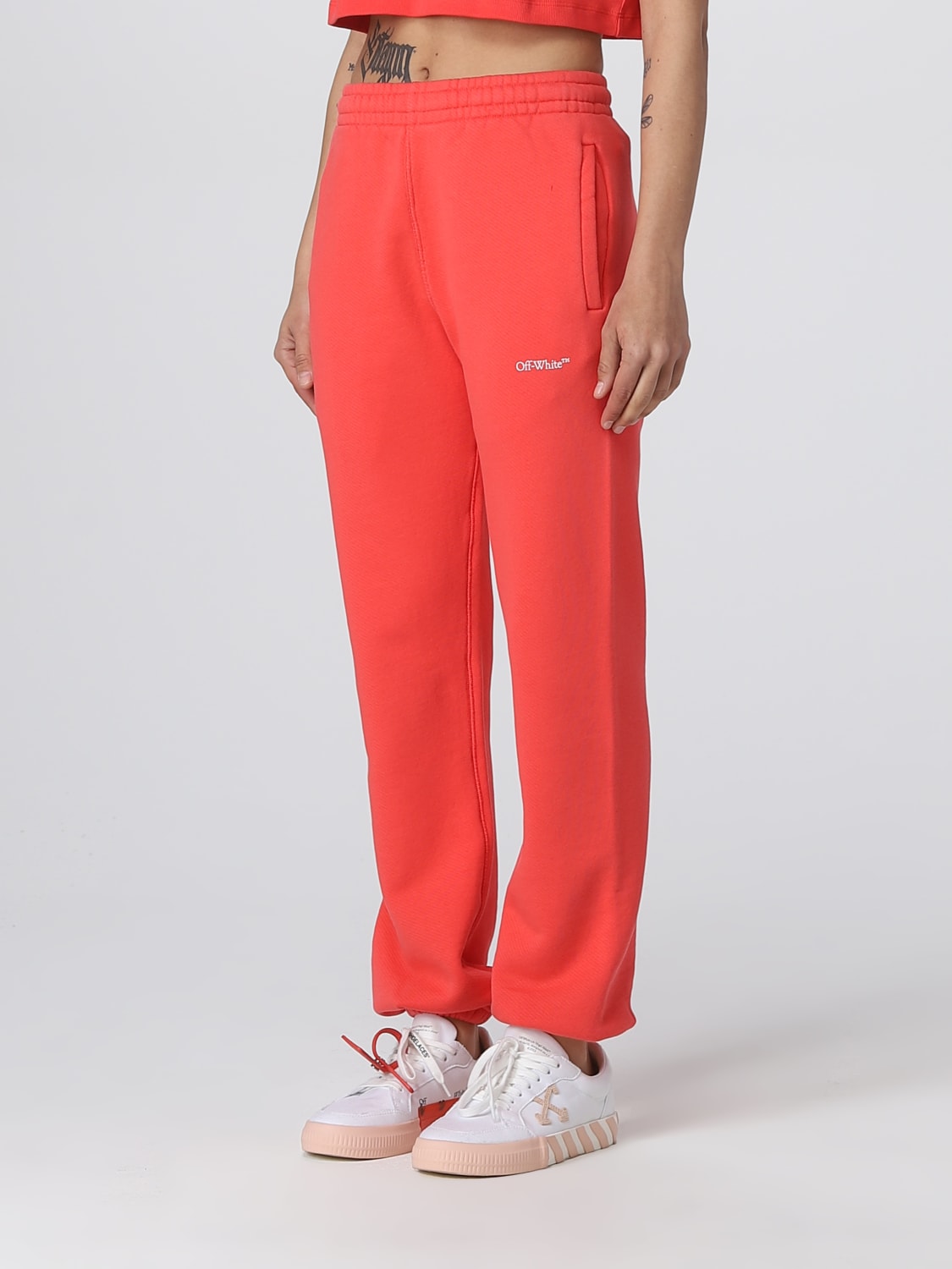 mord At vise billet OFF-WHITE: pants in cotton jersey - Red | Off-White pants OWCH006S23JER001  online on GIGLIO.COM