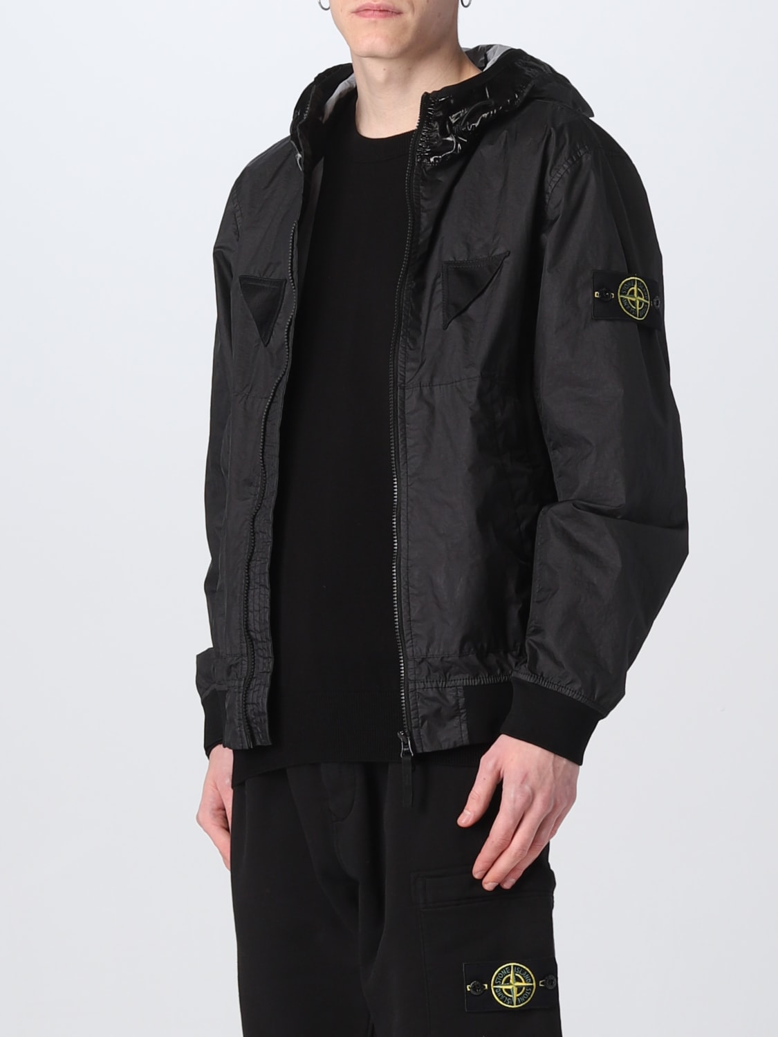 STONE ISLAND: jacket man - Black | jacket 781540723 online on GIGLIO.COM