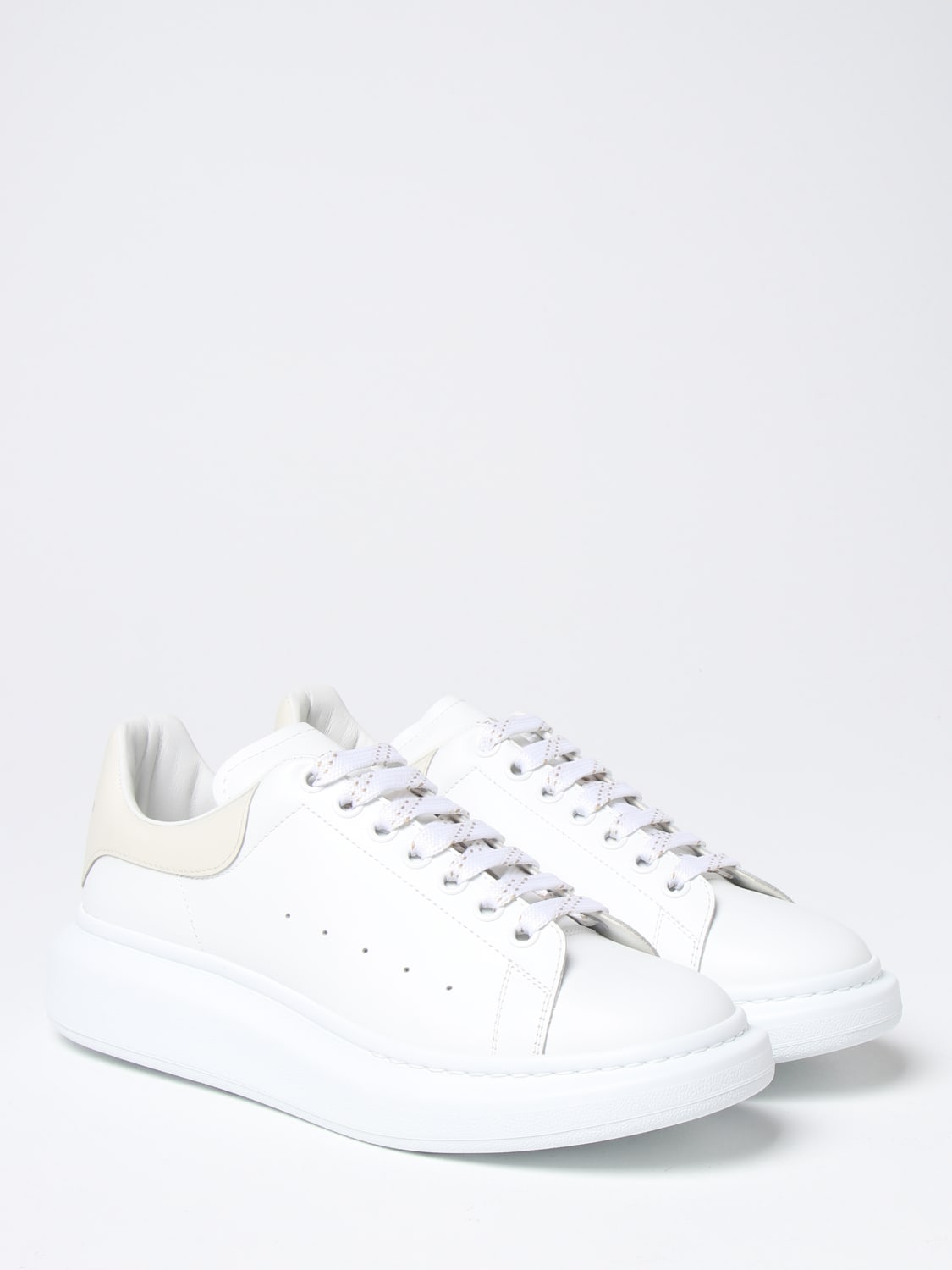 ALEXANDER MCQUEEN: Larry sneakers in smooth leather - Ivory | Alexander ...