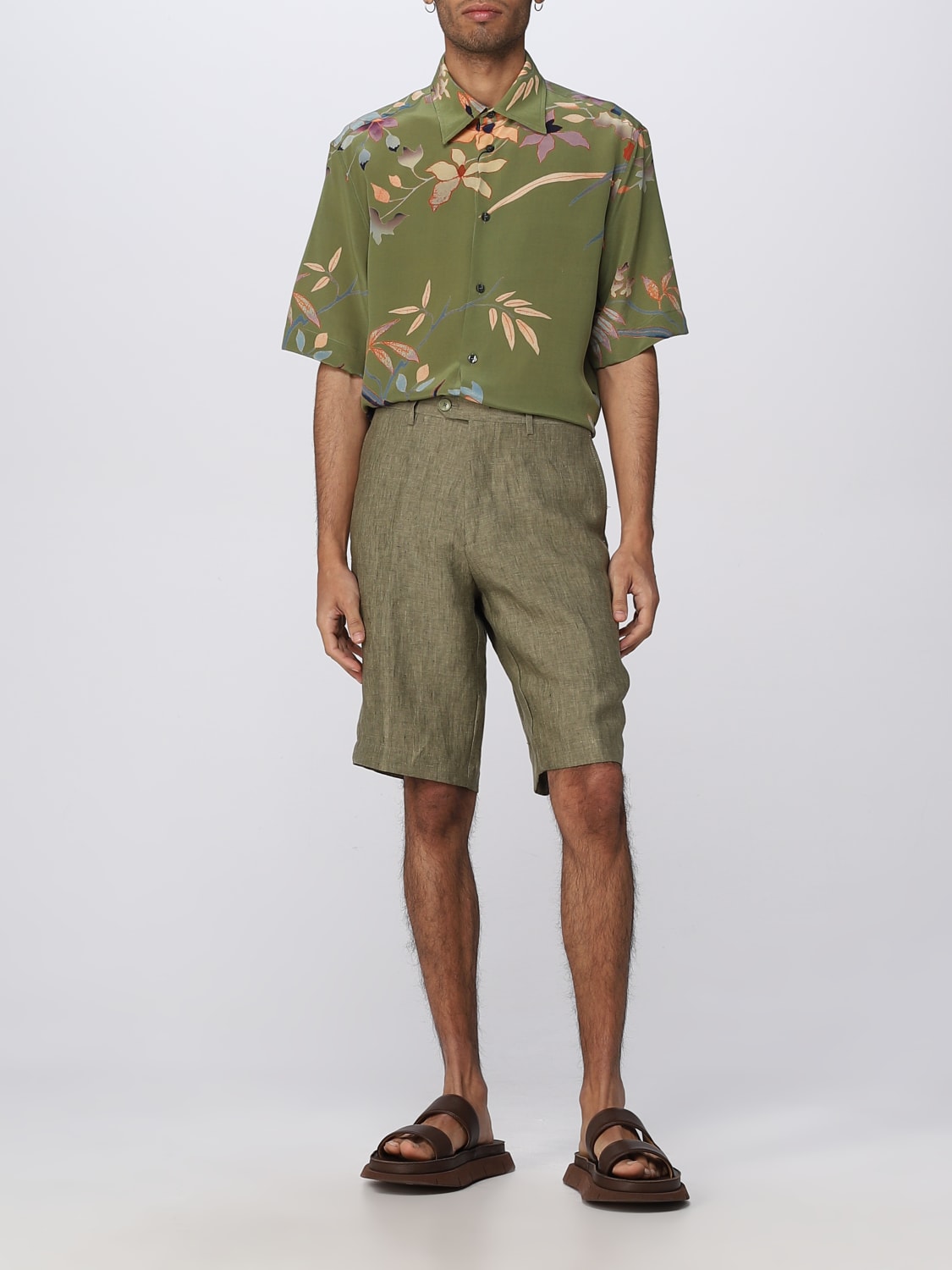 ETRO Straight-Leg Linen Bermuda Shorts for Men