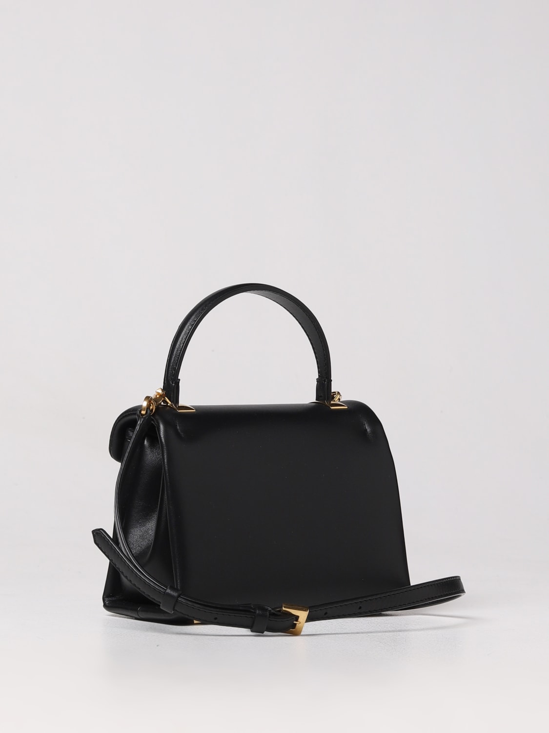 One Stud Mini Leather Crossbody Bag in Black - Valentino Garavani