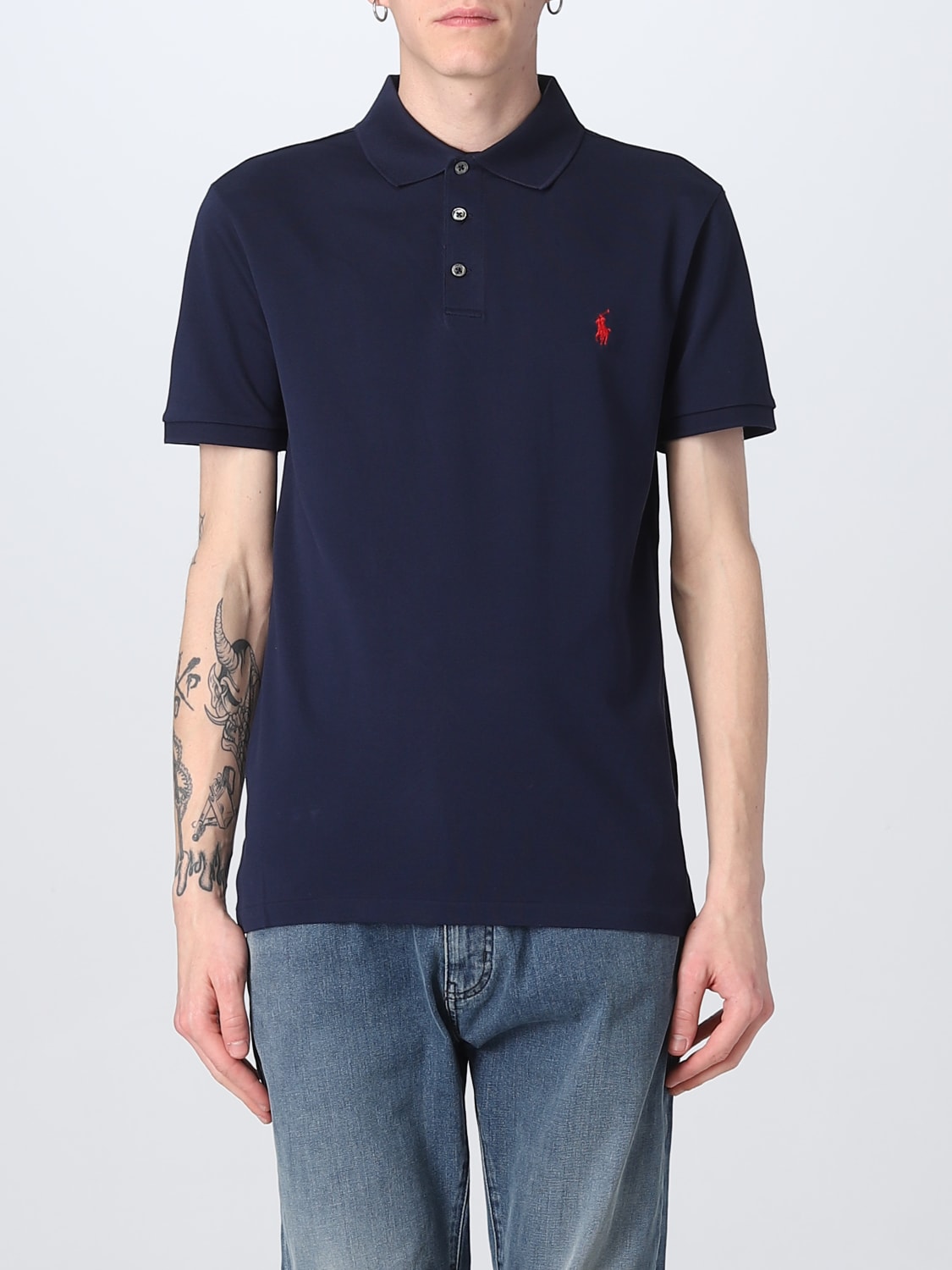 POLO LAUREN: shirt for man - Navy | Polo Ralph Lauren polo shirt 710541705 online on GIGLIO.COM