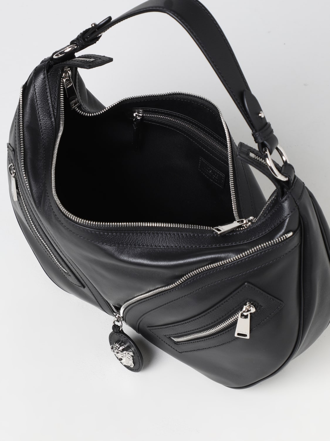 Versace One Shoulder Crossbody Bag in Black