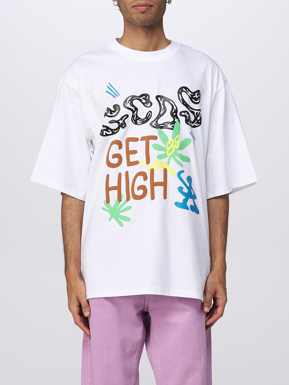 T-shirt Gcds: T-shirt Gcds con stampa Hippy bianco 2