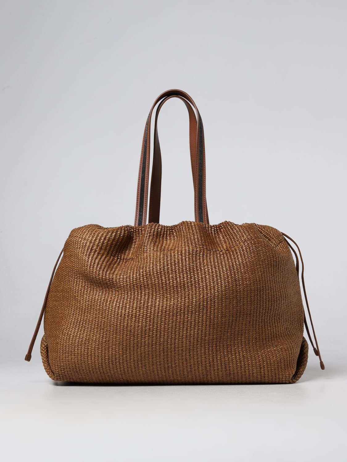 Suede Tote Bag in Brown - Brunello Cucinelli