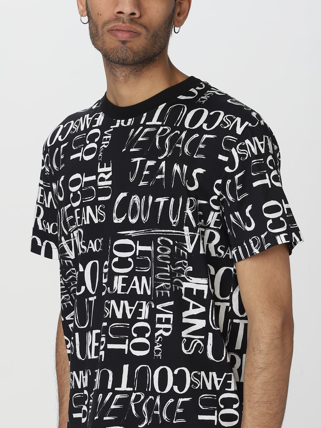 Versace Jeans Couture: Black Logo T-Shirt
