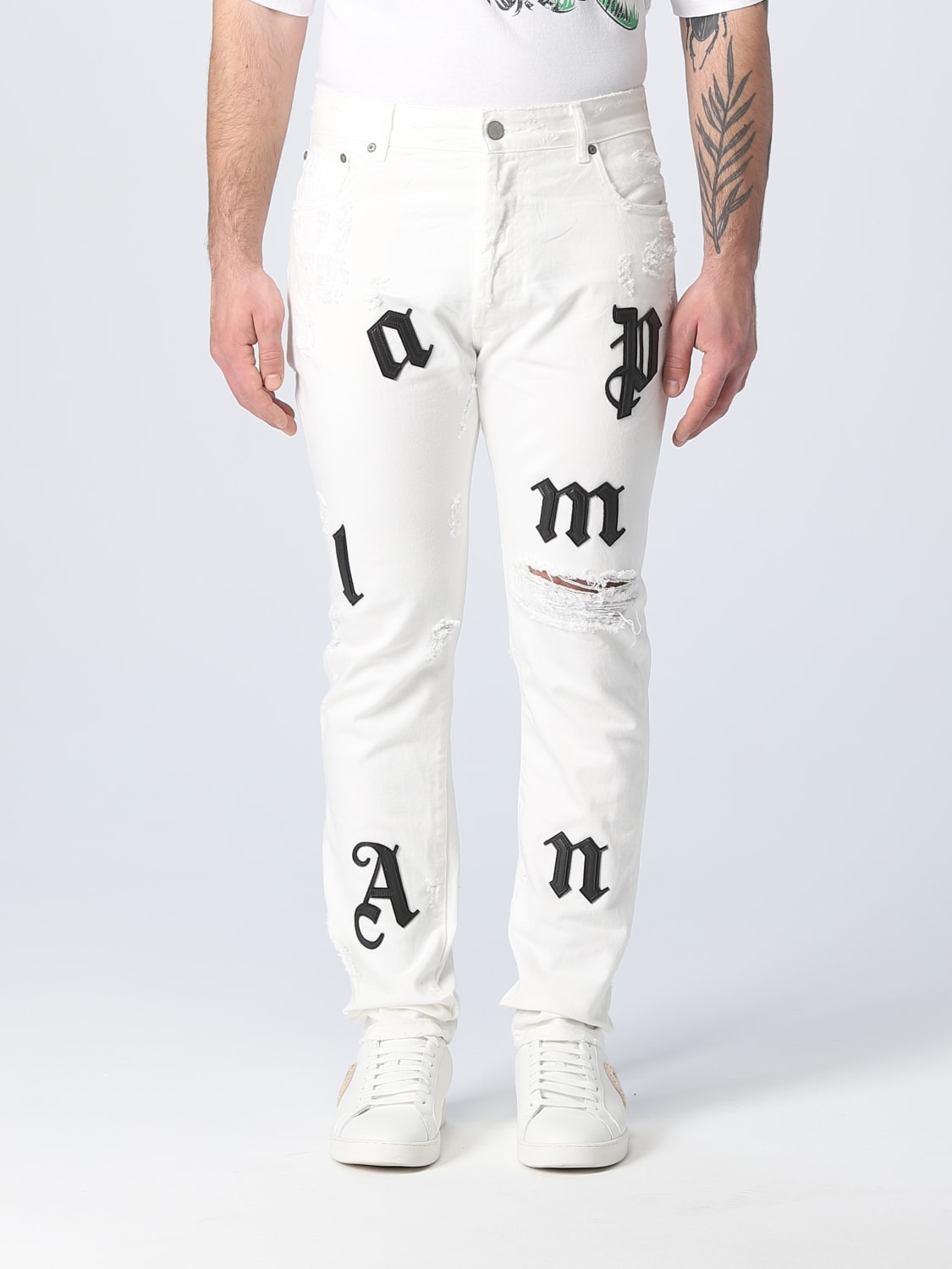 metro Betuttelen Neem een ​​bad PALM ANGELS: jeans for man - White | Palm Angels jeans PMYA033S23DEN020  online on GIGLIO.COM