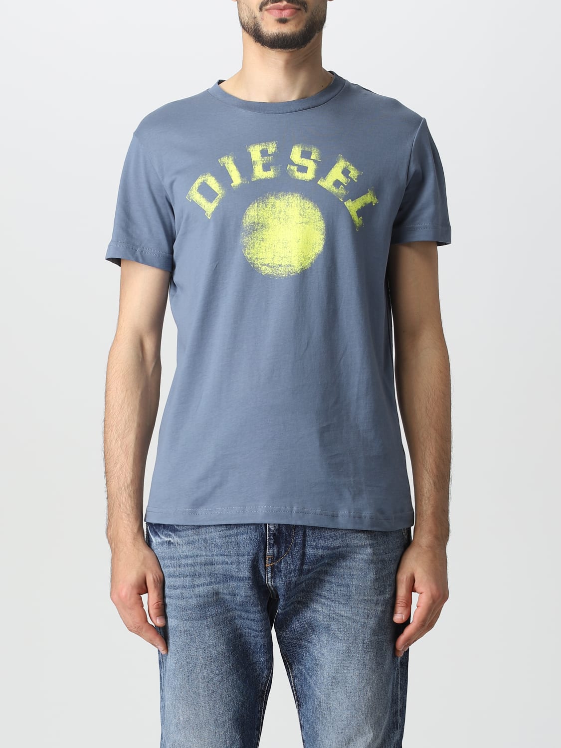 DIESEL: cotton t-shirt - Sky Blue | Diesel t-shirt A086820GRAI