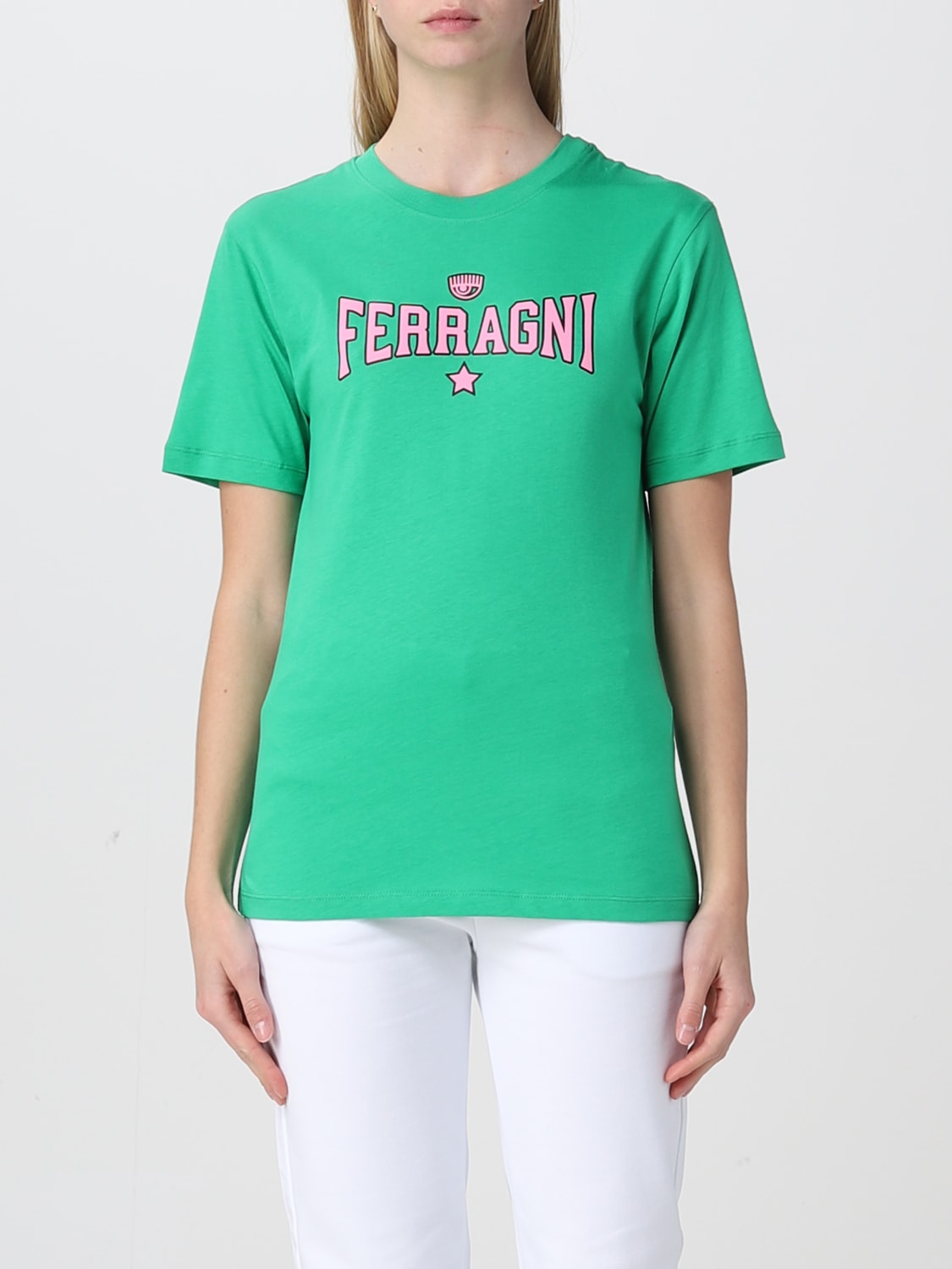 T-shirt Chiara Ferragni: T-shirt Chiara Ferragni in cotone verde 2