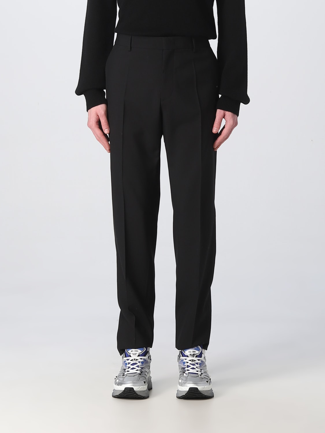 Valentino Men's Silk Faille Jumpsuit with All-Over Toile Iconographe Print - Black - Casual Pants
