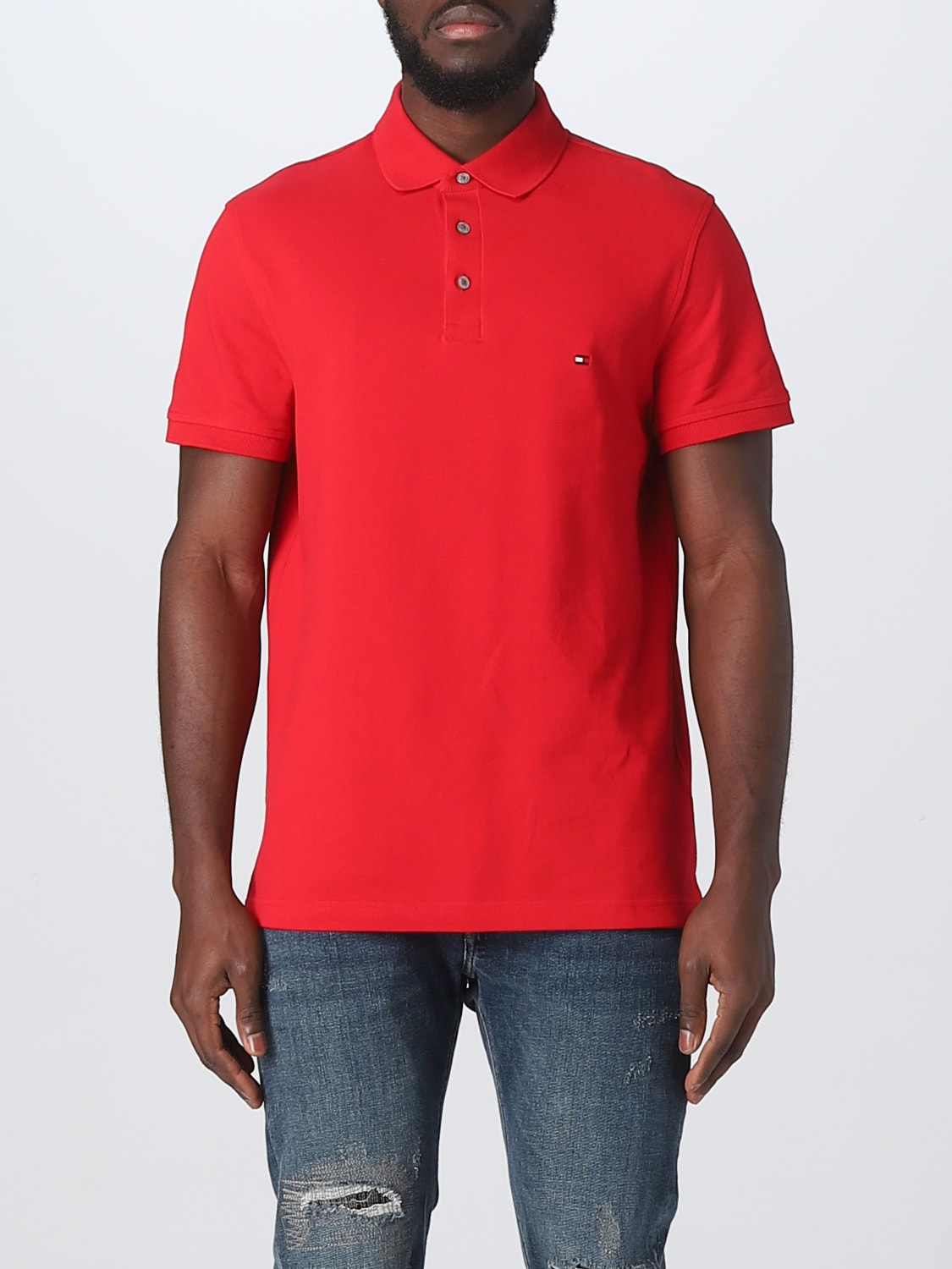 TOMMY HILFIGER: polo shirt man Red | Tommy polo shirt MW0MW17771 online at