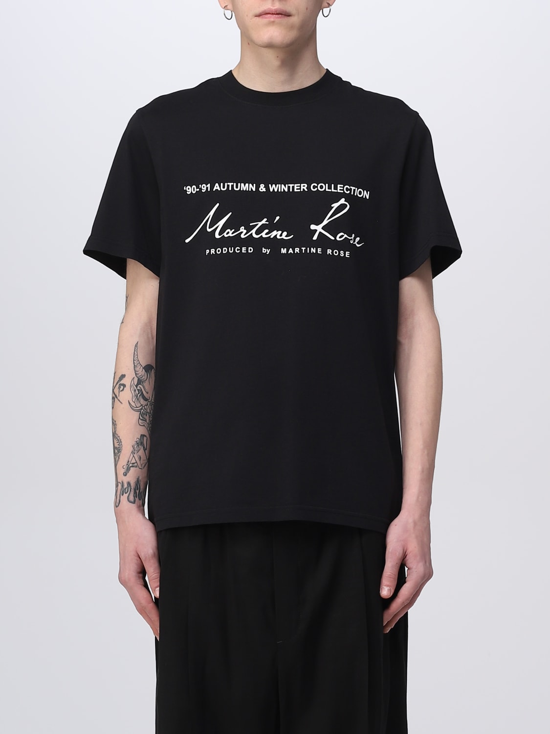 MARTINE ROSE：Tシャツ メンズ - ブラック | GIGLIO.COMオンラインの ...