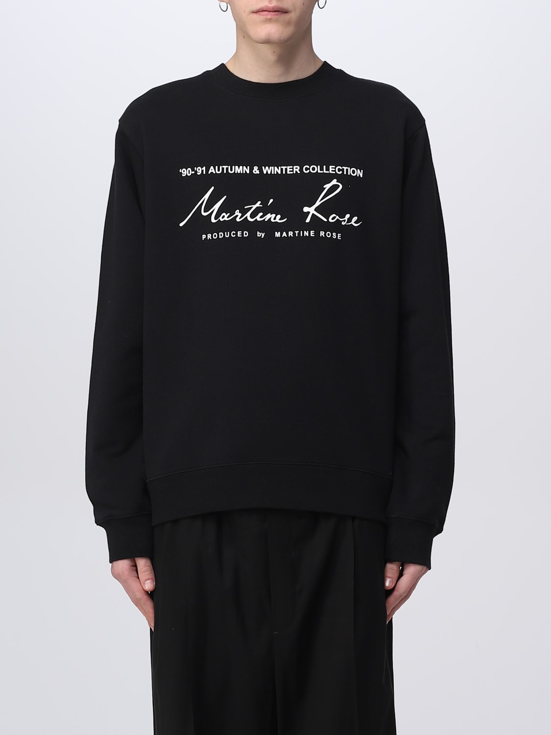 MARTINE ROSE：スウェットシャツ メンズ - ブラック | GIGLIO.COM ...